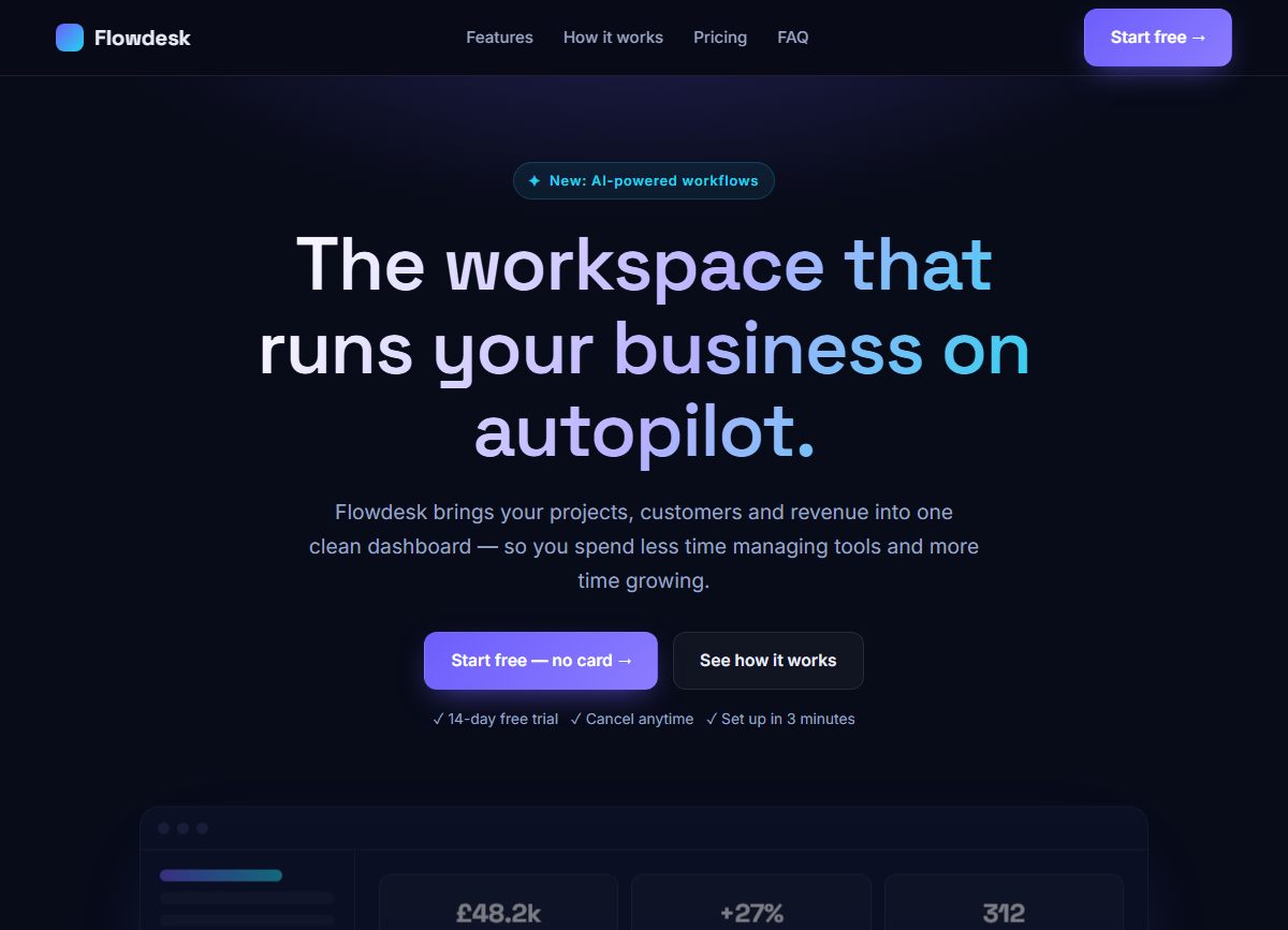 SaaS landing page build